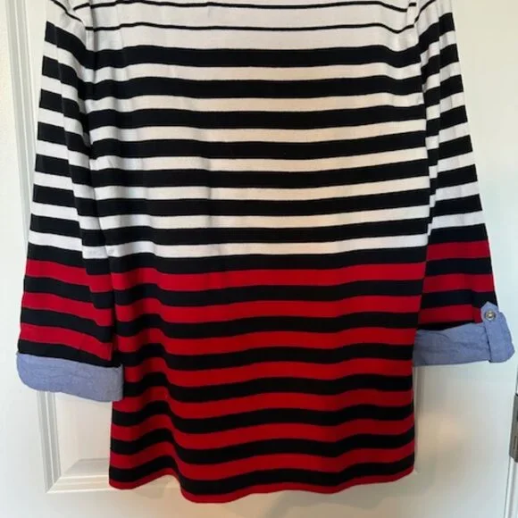 TOMMY HILFIGER RED, WHITE AND BLUE STRIPE TOP - Picture 5 of 5